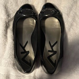 Women’s patent leather wedge shoes